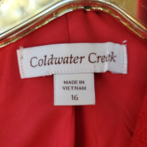 Coldwater Creek Wool Jacket Red Coat Size 16 - EUC! - Picture 14 of 16